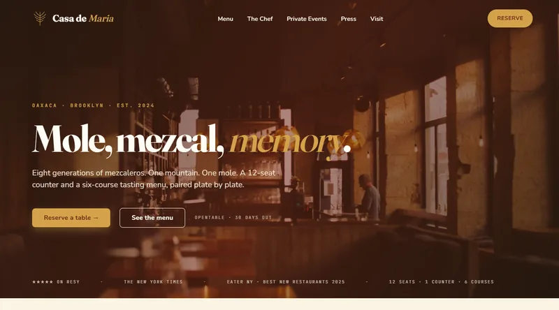 Casa de Maria homepage preview