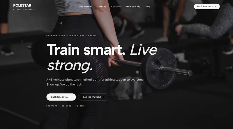 Polestar Fitness homepage preview
