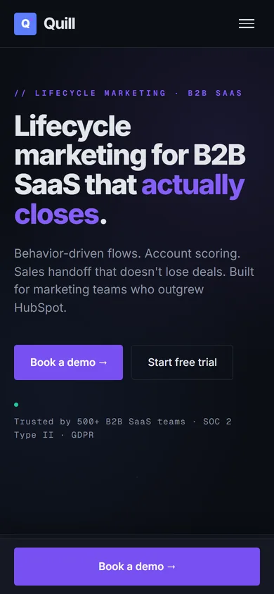 Quill SaaS Marketing, a $500 SGEN build