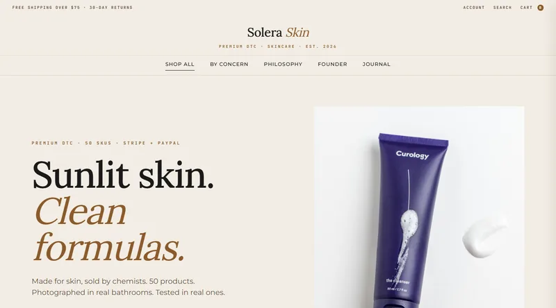 Solera Skin homepage preview