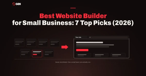 A shortlist of seven builders narrowing to one small business website.